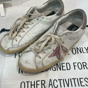Golden Goose, Super Star w/ pink metallic star.